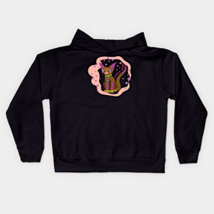 Space vibe in pink color Kids Hoodie